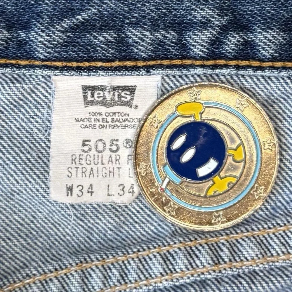 Vintage Levi's 505 Regular Fit Distressed Blue Jeans Men's 34x33 Grunge Y2K VTG